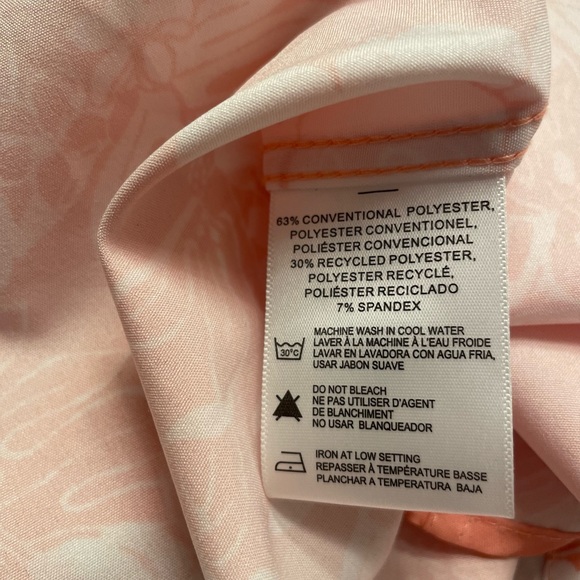 Tropical Flower Print Short Sleeve 4-Way Stretch Button-Up Shirt - Picture 3 of 5